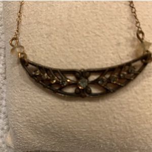 Pididdly Links necklace 1990’s art nouveau necklace antique gold color, costume